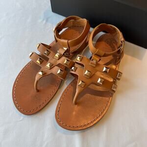 Tory Burch Tan/Camel Studded Izzy Gladiator Sandal | Women's 9.5